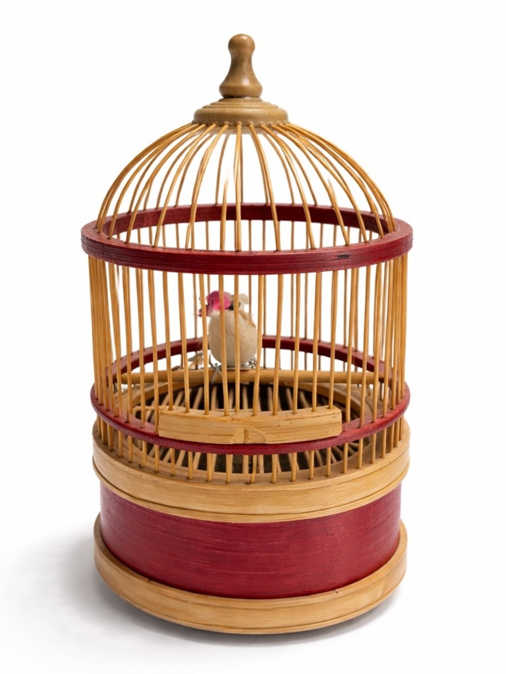 Animated Singing Bird Cage Décor – Mechanical Chirping Bird Bamboo Style